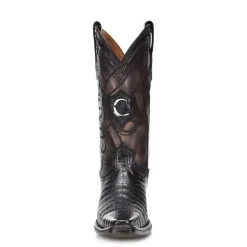 Men Cuadra Western Boots-Engraved Cayman Leather Western Boots