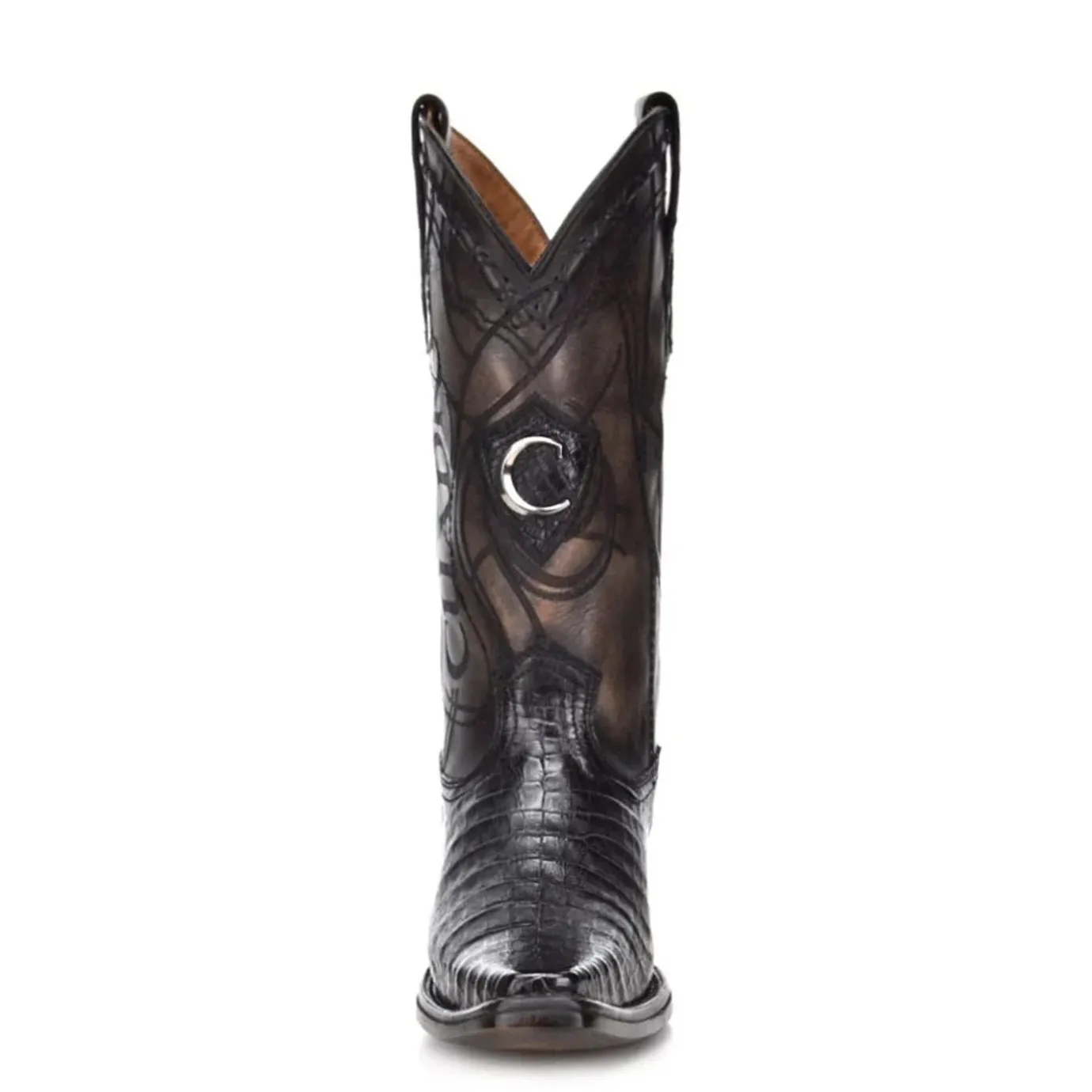 Men Cuadra Western Boots-Engraved Cayman Leather Western Boots