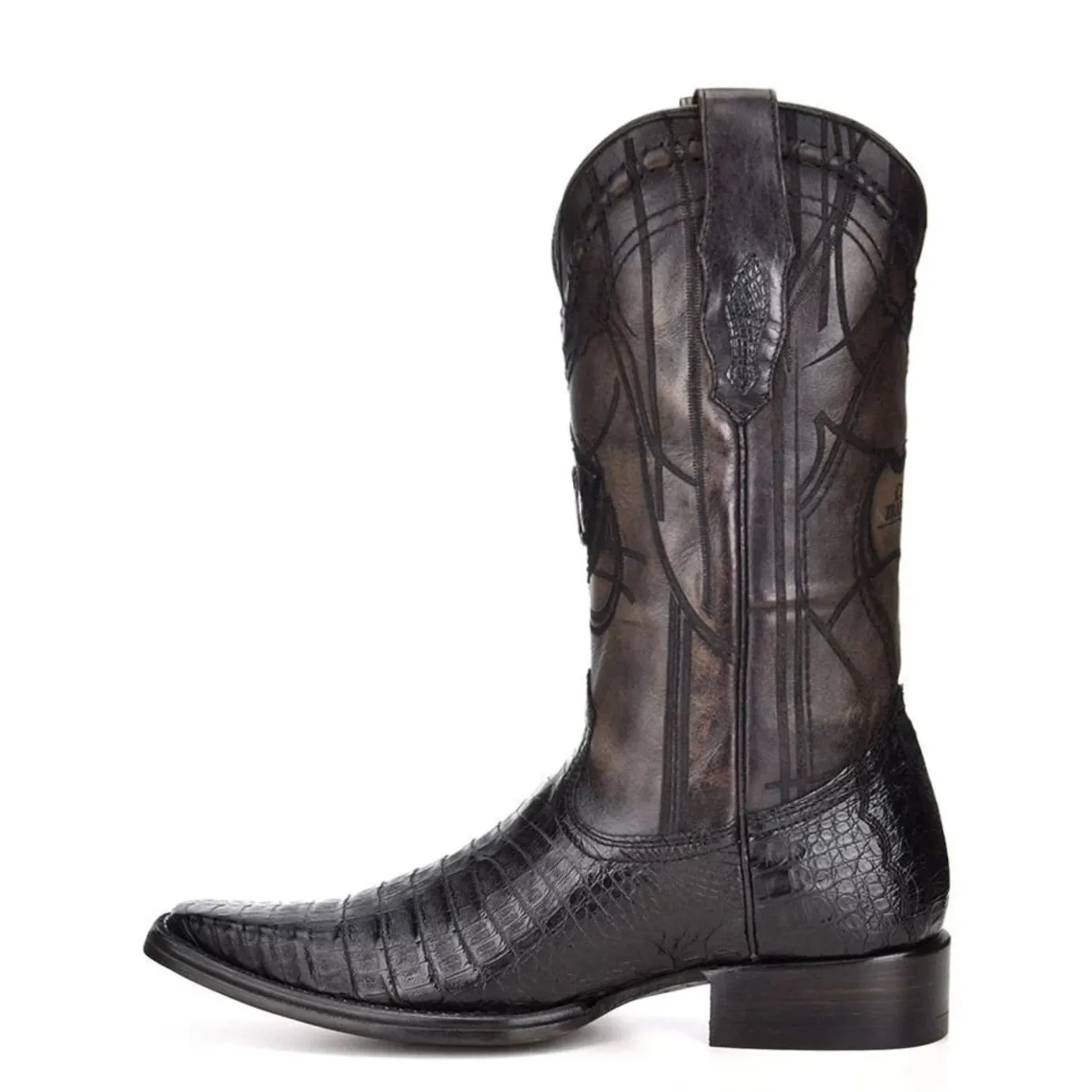 Men Cuadra Western Boots-Engraved Cayman Leather Western Boots