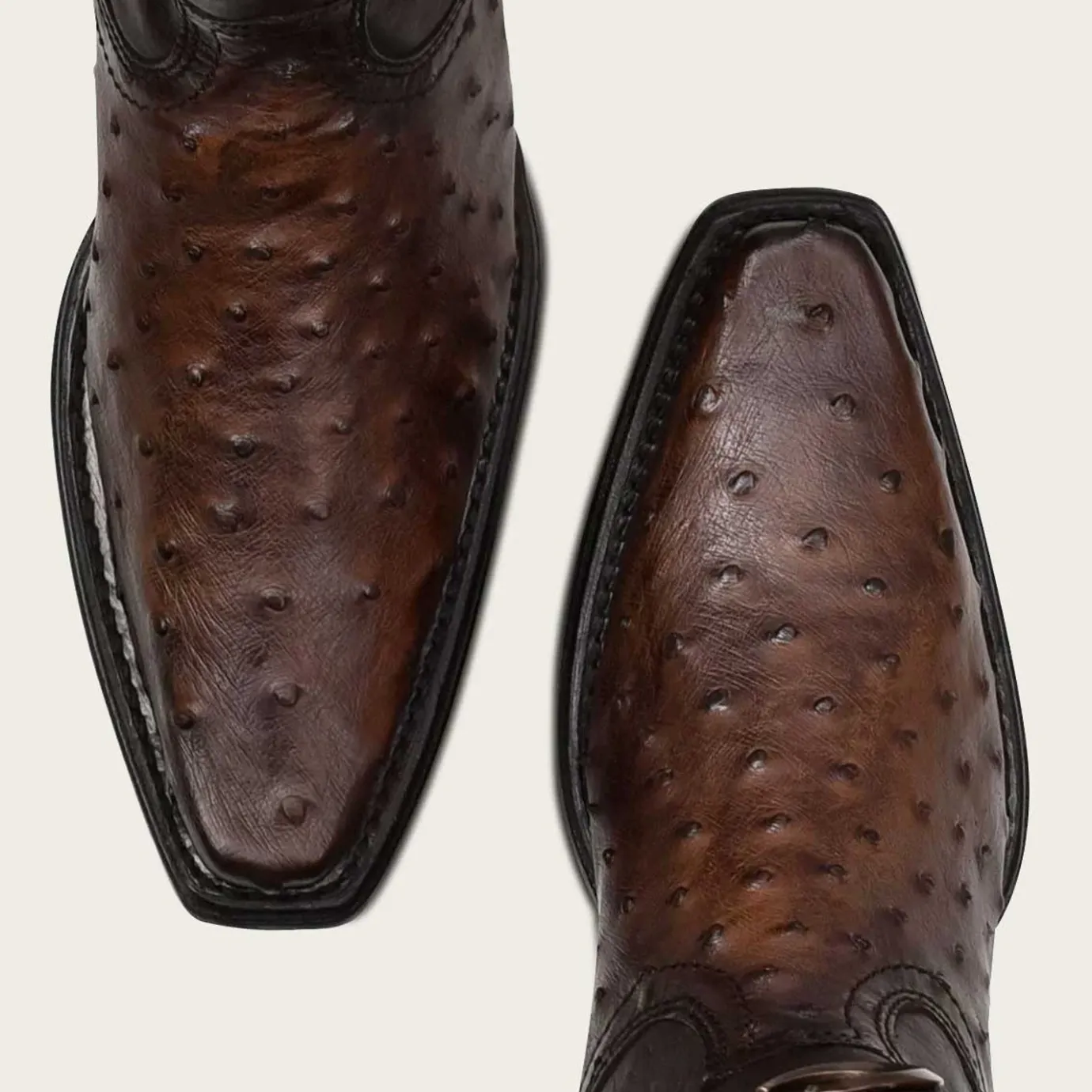 Men Cuadra Western Boots-Engraved Dark Brown Leather Boot