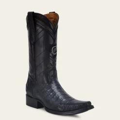 Men Cuadra Western Boots-Engraved Exotic Blue Leather Boot