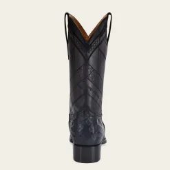 Men Cuadra Western Boots-Engraved Exotic Blue Leather Boot