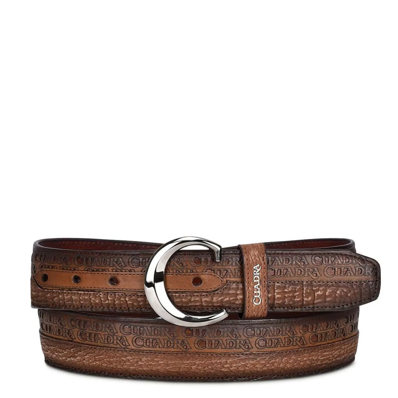 Men Cuadra Belts-Engraved Exotic Honey Leather Belt
