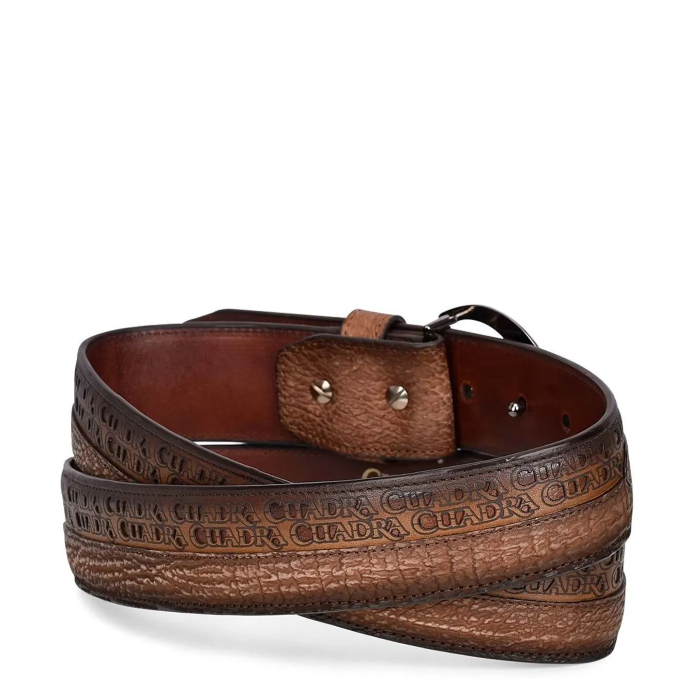 Men Cuadra Belts-Engraved Exotic Honey Leather Belt