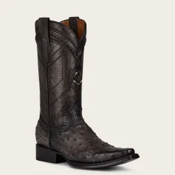Men Cuadra Western Boots-Engraved Grey Exotic Leather Boot