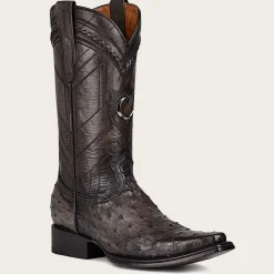 Men Cuadra Western Boots-Engraved Grey Exotic Leather Boot