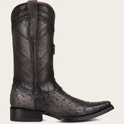 Men Cuadra Western Boots-Engraved Grey Exotic Leather Boot