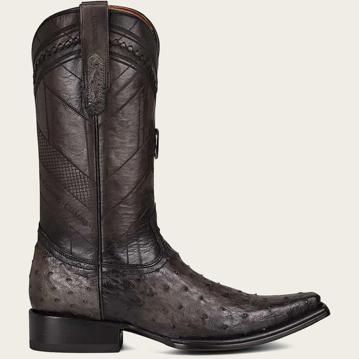 Men Cuadra Western Boots-Engraved Grey Exotic Leather Boot