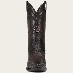 Men Cuadra Western Boots-Engraved Grey Exotic Leather Boot