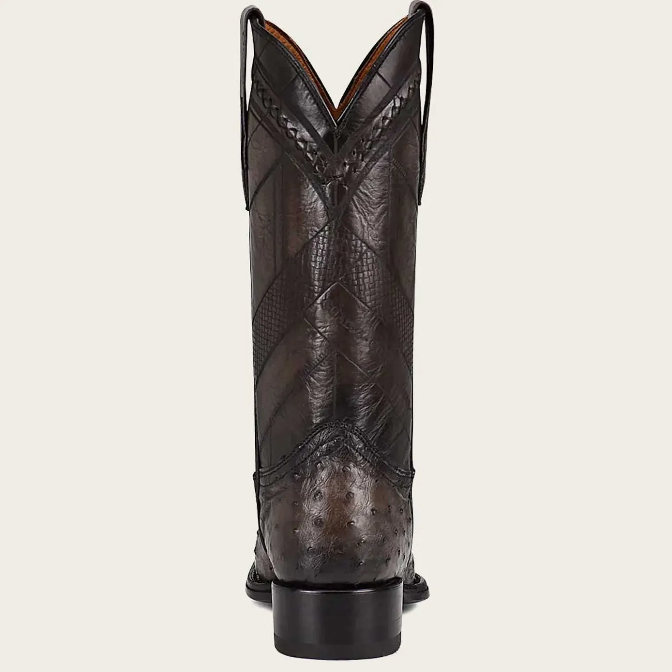 Men Cuadra Western Boots-Engraved Grey Exotic Leather Boot