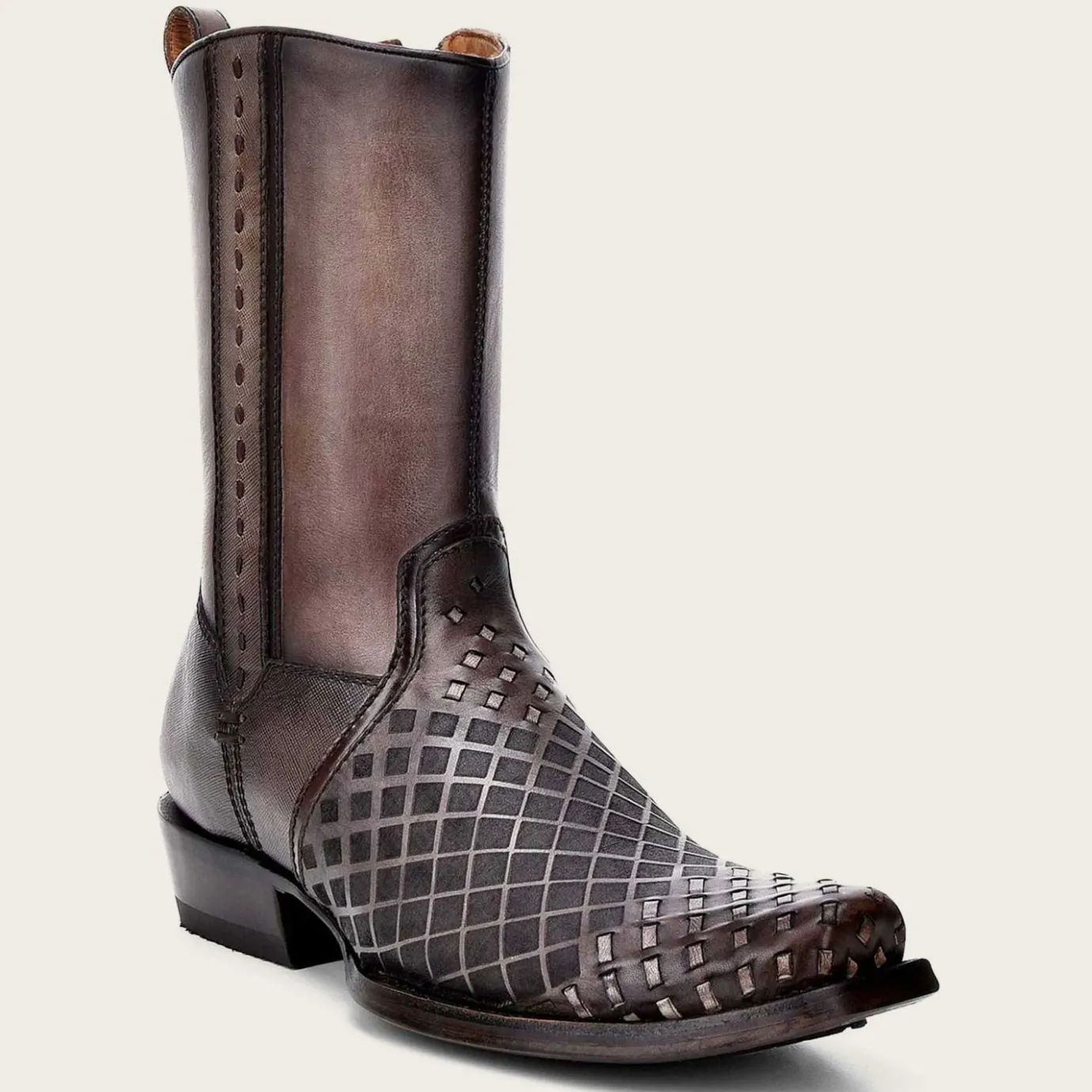 Men Cuadra Urban & Casual Boots-Engraved Grey Oxford Cowboy Boots For Men