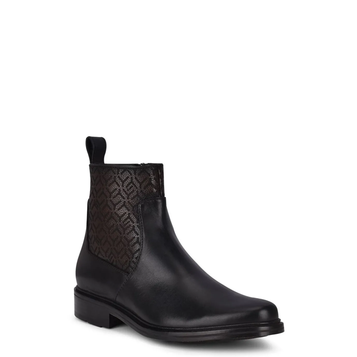 Men Cuadra Urban & Casual Boots-Engraved Hand-Painted Black Leather Chelsea Boots By Franco