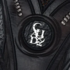 Men Cuadra Western Boots-Engraved High Exotic Black Leather Boot