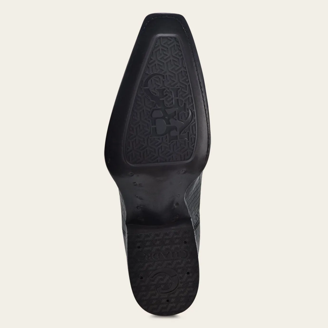 Men Cuadra Western Boots-Engraved High Exotic Black Leather Boot