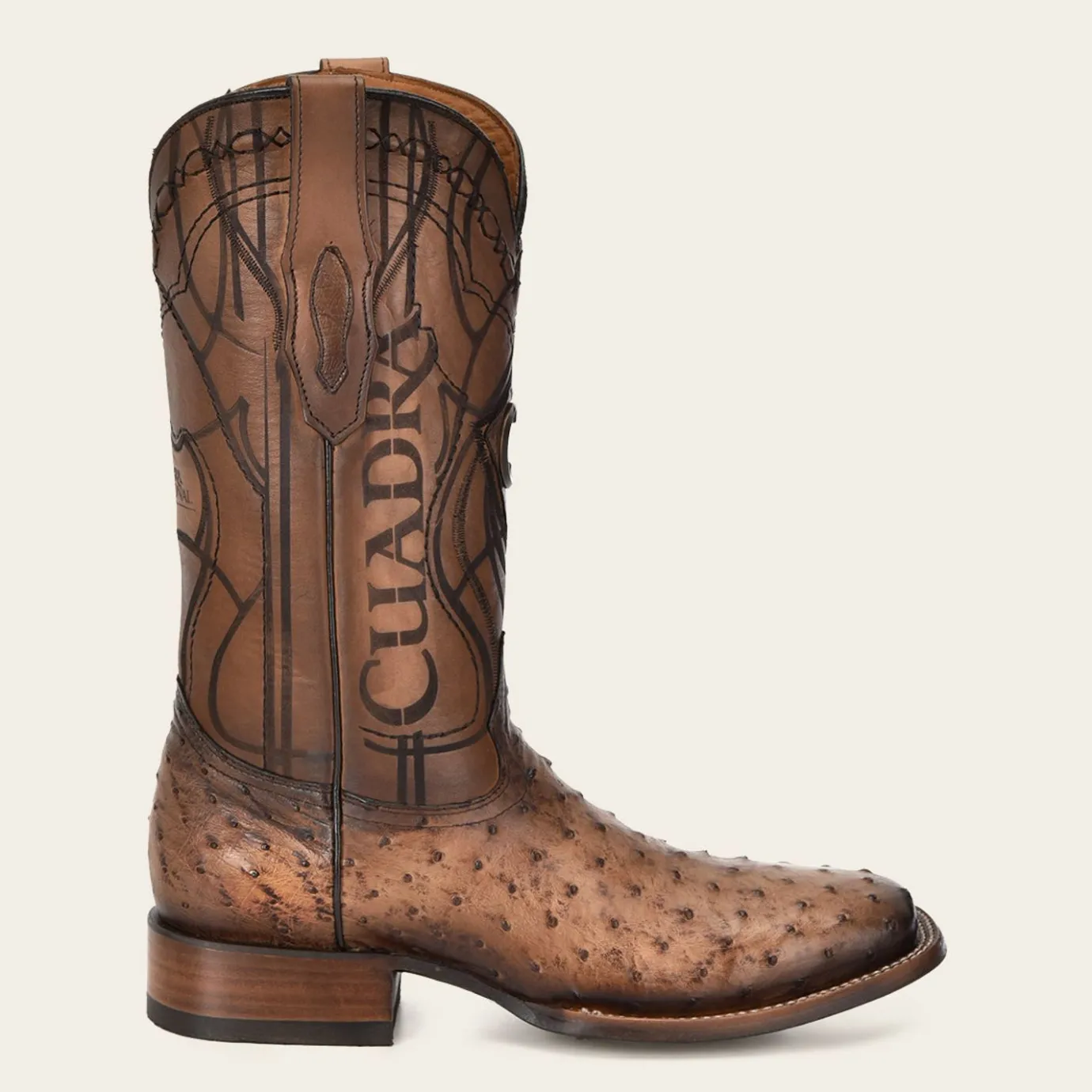 Men Cuadra Western Boots-Engraved Honey Exotic Leather Boot