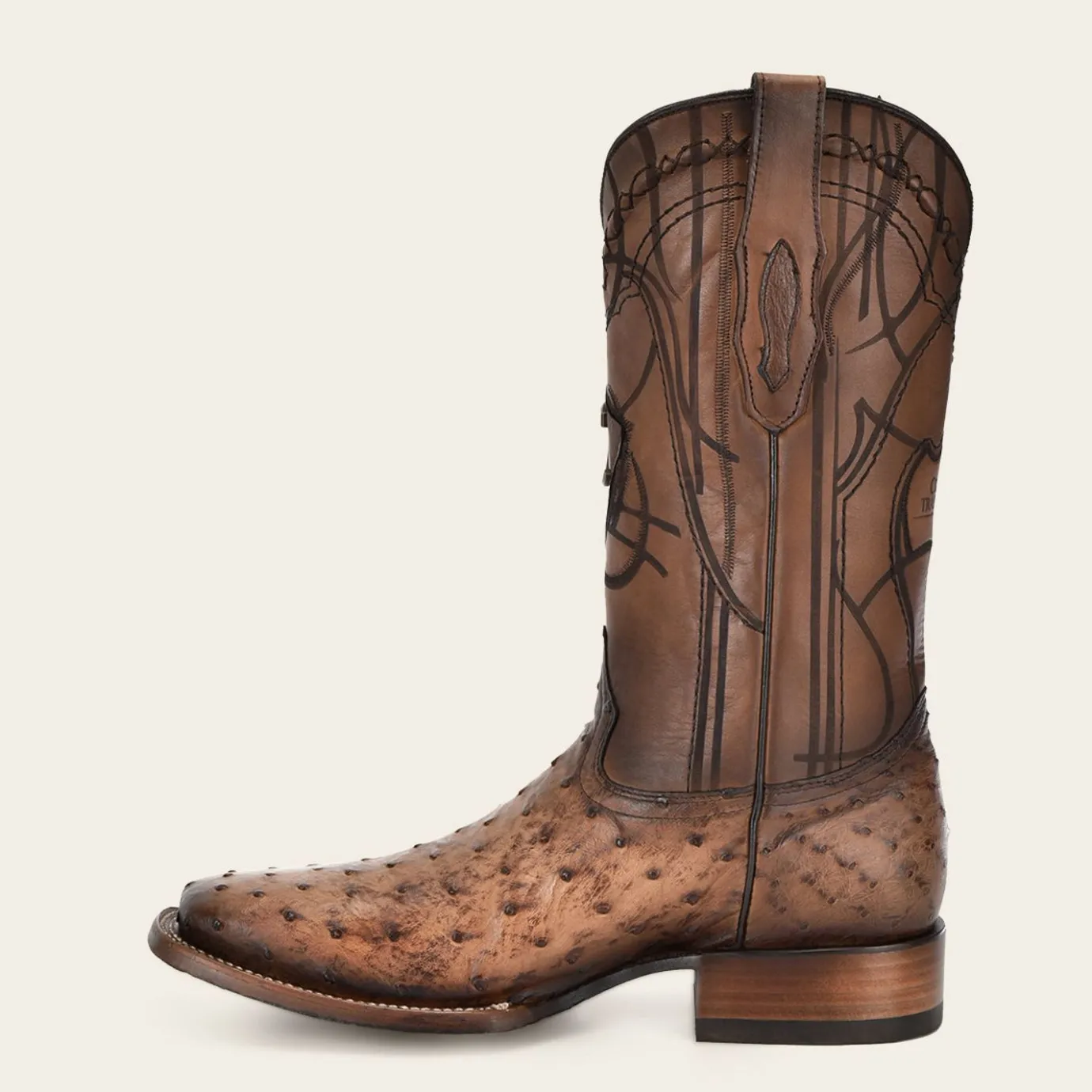 Men Cuadra Western Boots-Engraved Honey Exotic Leather Boot