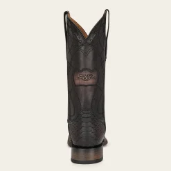 Men Cuadra Western Boots-Engraved Mahogany Python Leather Western Boot