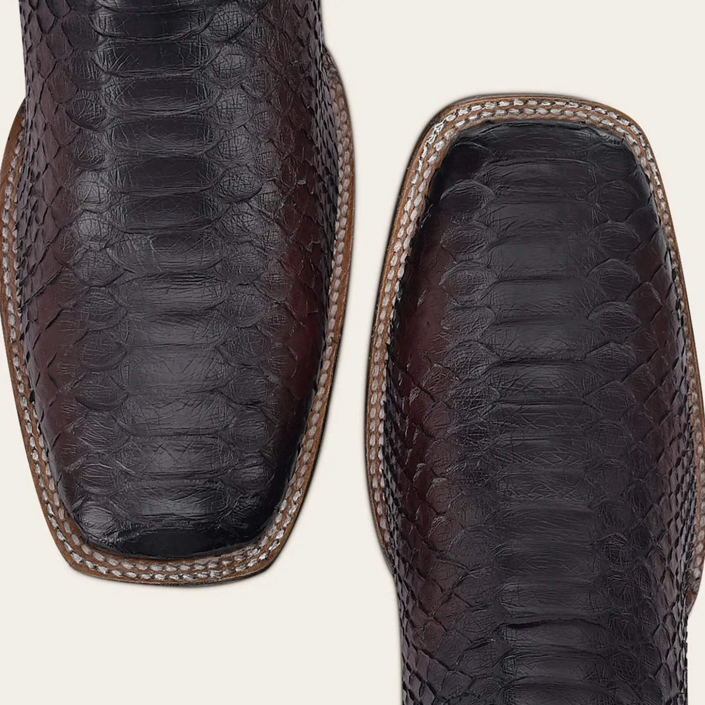 Men Cuadra Western Boots-Engraved Mahogany Python Leather Western Boot