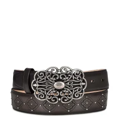 Women Cuadra Belts-Engraved Oxford Leather Belt