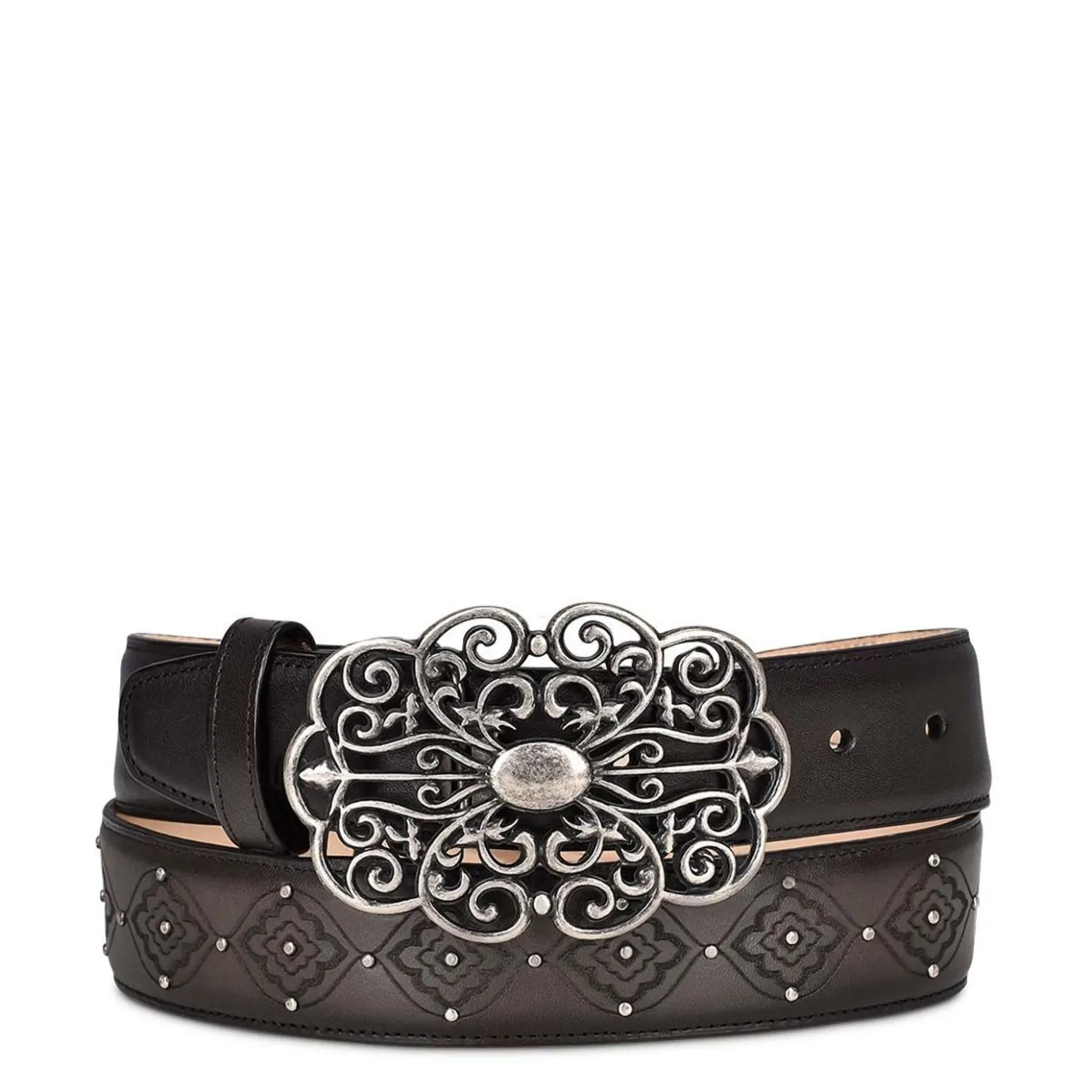 Women Cuadra Belts-Engraved Oxford Leather Belt