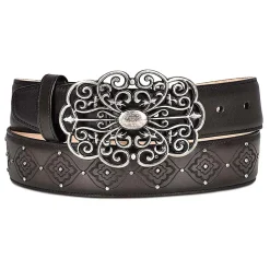 Women Cuadra Belts-Engraved Oxford Leather Belt