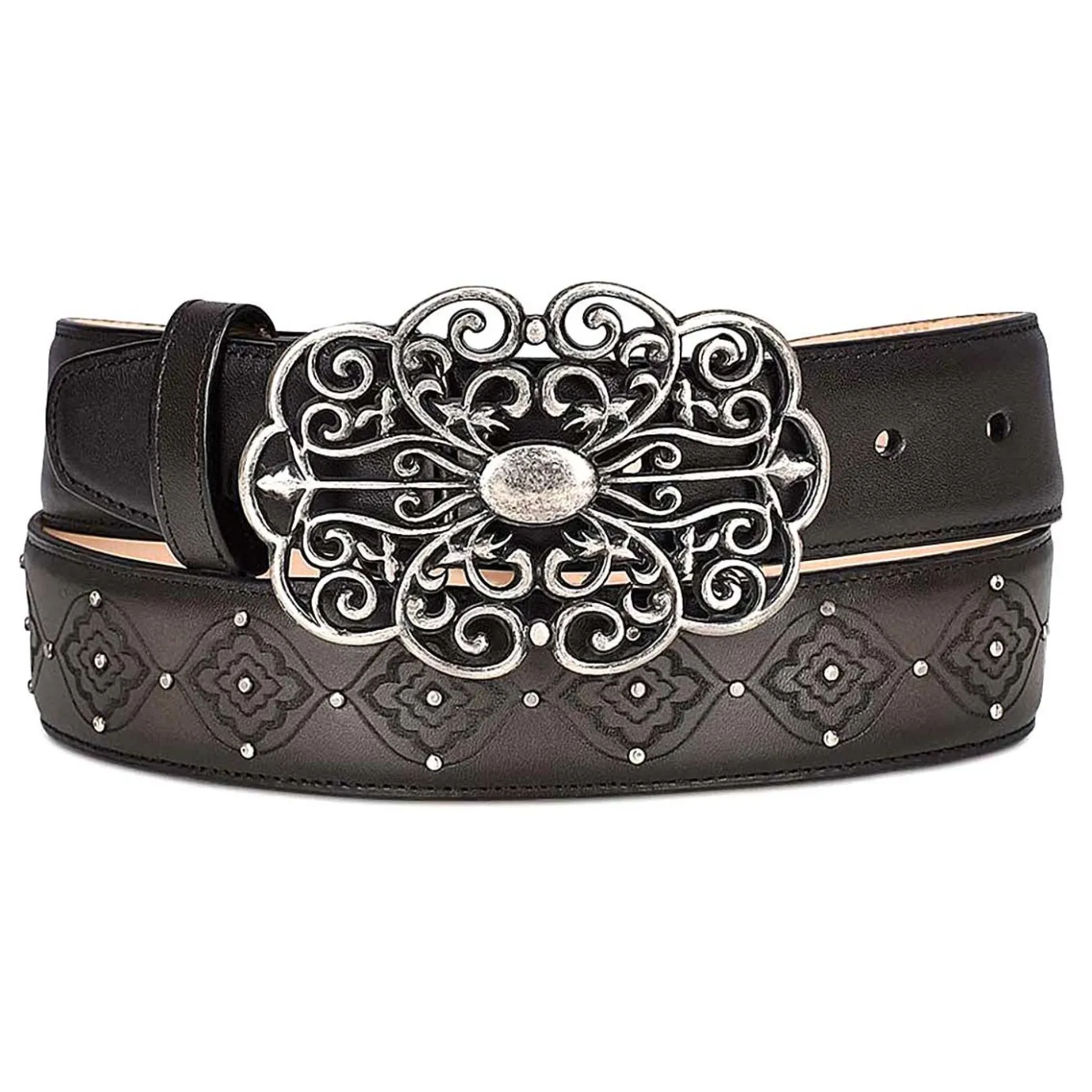 Women Cuadra Belts-Engraved Oxford Leather Belt