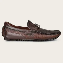 Men Cuadra Loafers & Driving Shoes-Exotic Brown Leather Driver