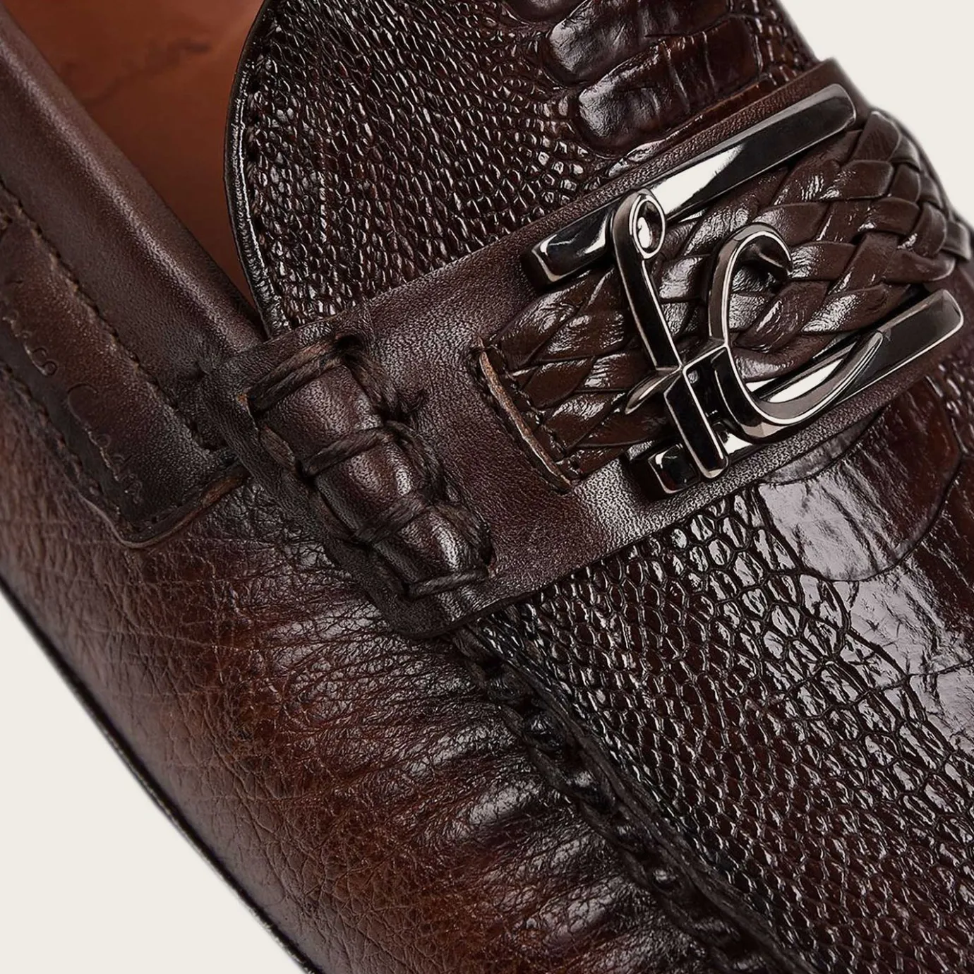Men Cuadra Loafers & Driving Shoes-Exotic Brown Leather Driver