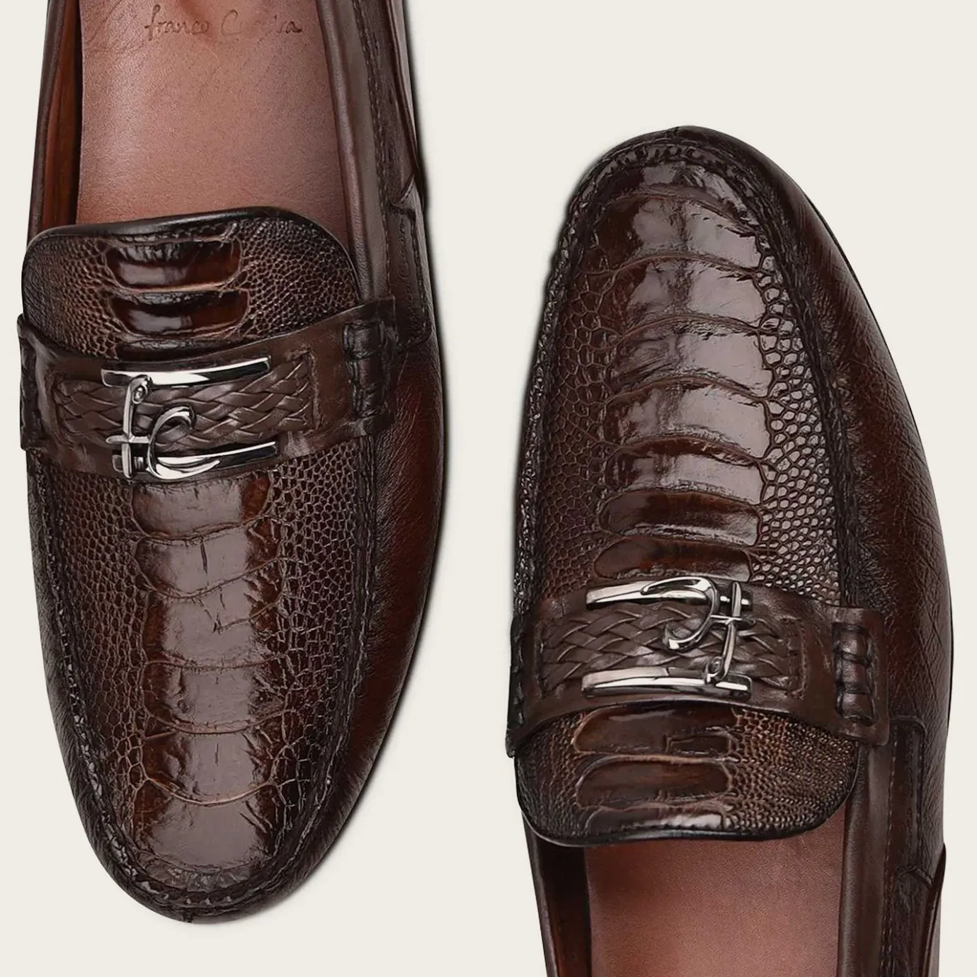 Men Cuadra Loafers & Driving Shoes-Exotic Brown Leather Driver