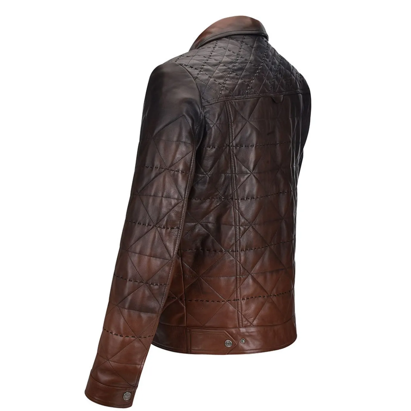Men Cuadra Jackets-Faded Brown Leather Jacket