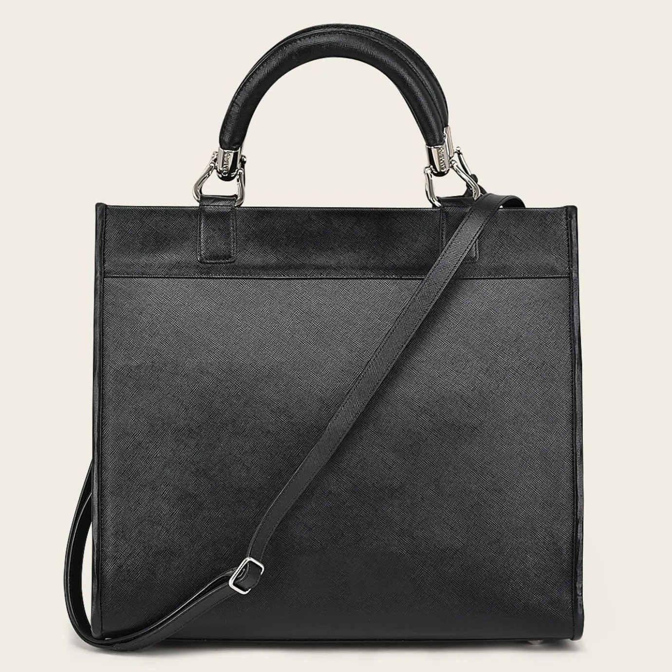 Women Cuadra Top Handle & Satchel Bags-Full Exotic Black Leather Handbag