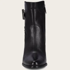 Women Cuadra Ankle Boots & Booties-Genuine Deer Black Leather Bootie