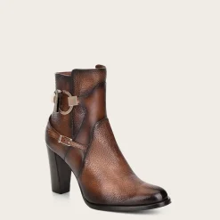 Women Cuadra Ankle Boots & Booties-Genuine Deer Honey Leather Bootie