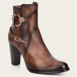 Women Cuadra Ankle Boots & Booties-Genuine Deer Honey Leather Bootie