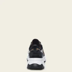 Women Cuadra Sneakers-Genuine Python Black Leather Sneakers With Weightless Sole