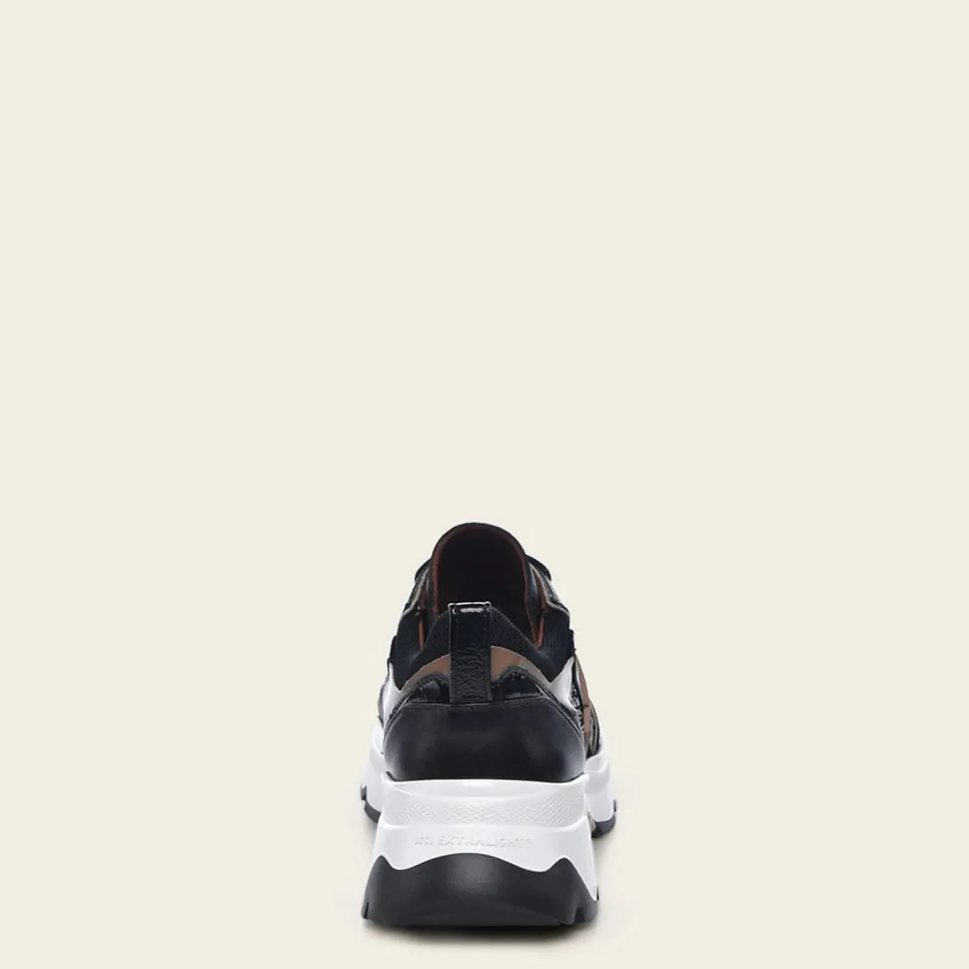 Women Cuadra Sneakers-Genuine Python Black Leather Sneakers With Weightless Sole