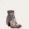 Women Cuadra Ankle Boots & Booties-Genuine Python Blue Leather Bootie