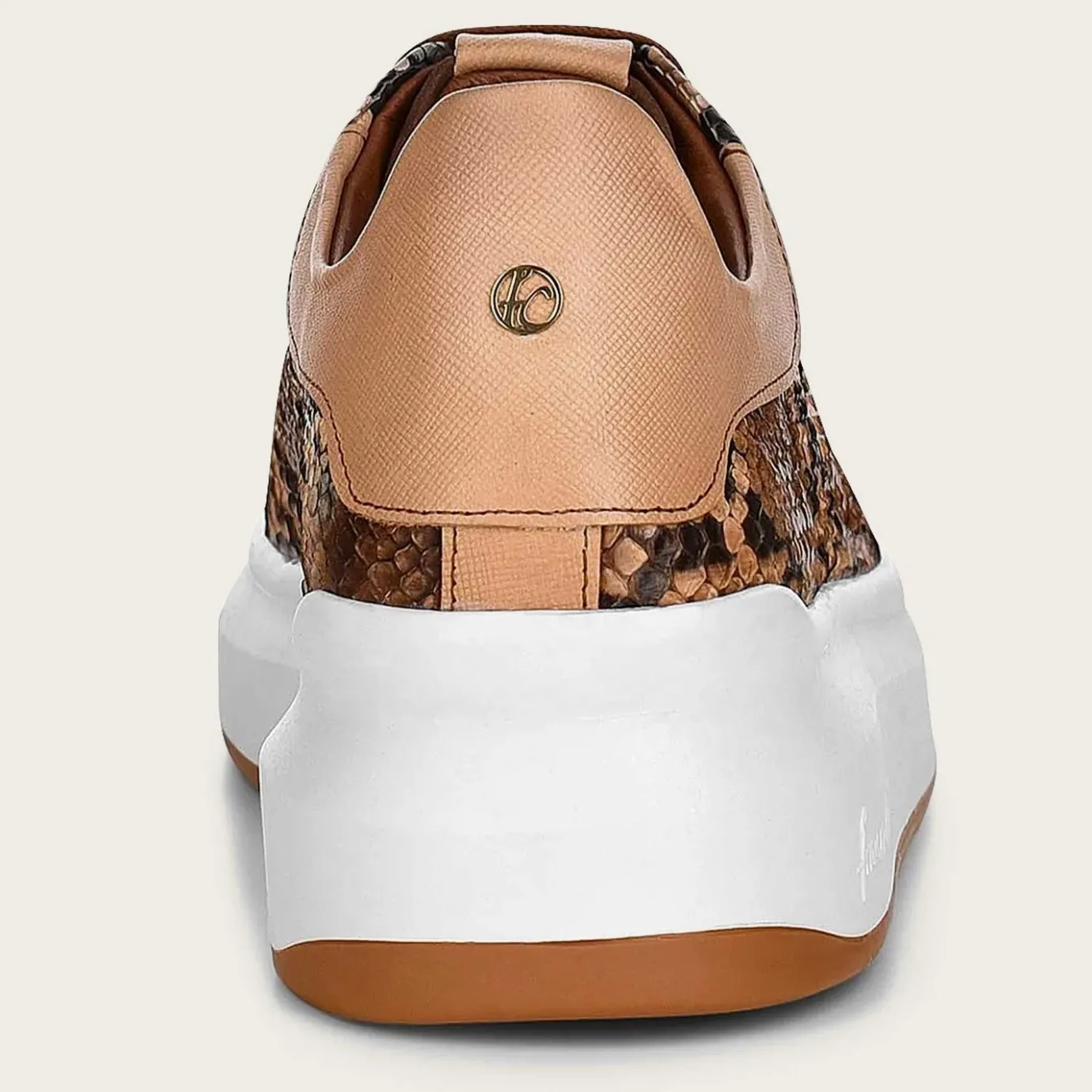 Women Cuadra Sneakers-Genuine Python Brown Leather Sneakers