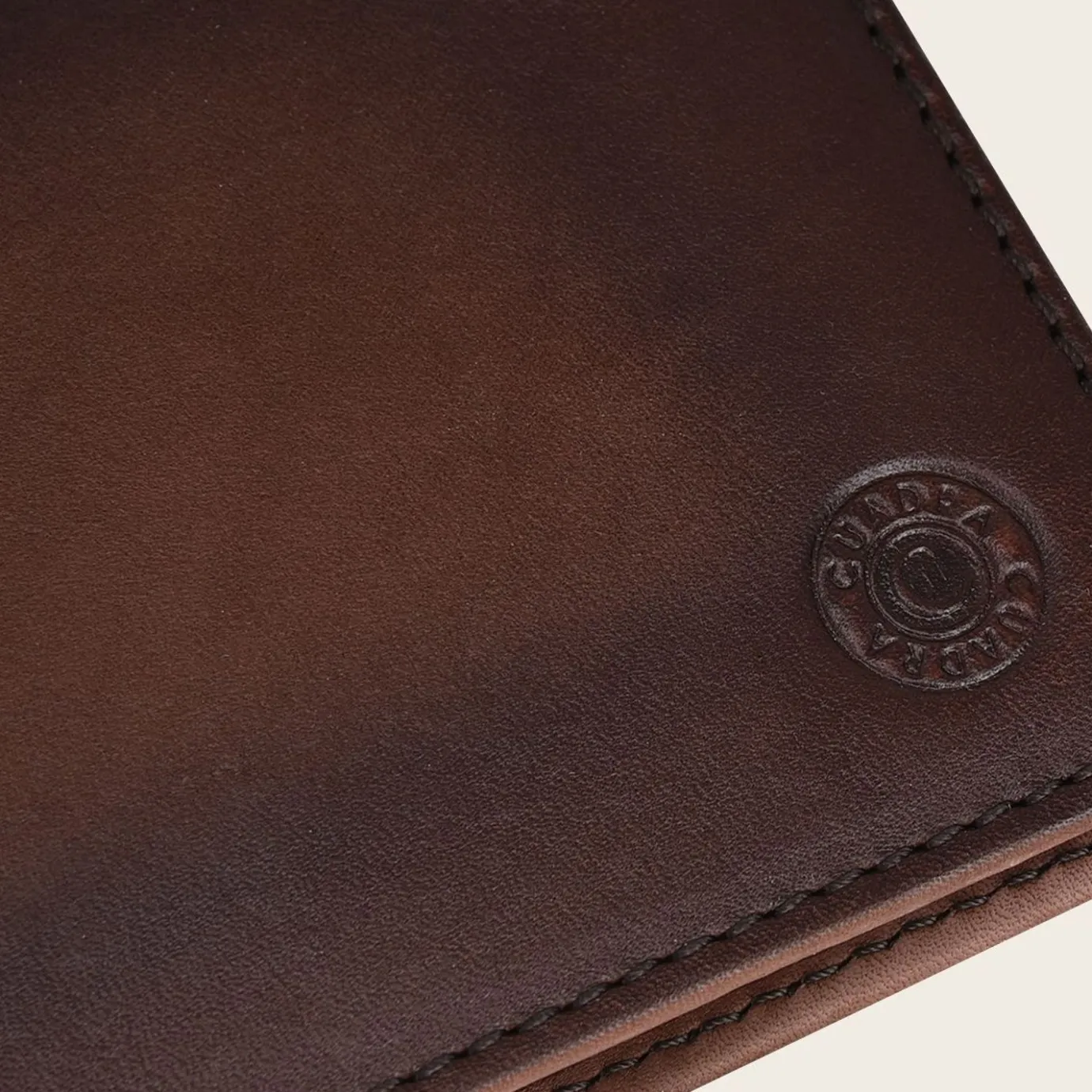 Men Cuadra Wallets-Gradient Brown Bovine Leather Wallet