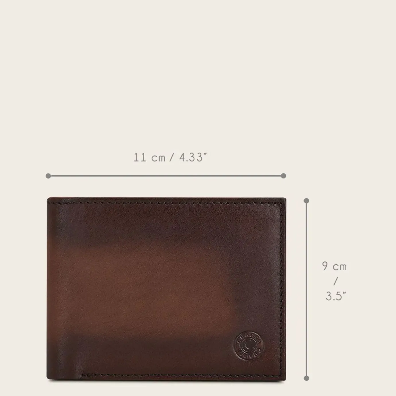 Men Cuadra Wallets-Gradient Brown Bovine Leather Wallet