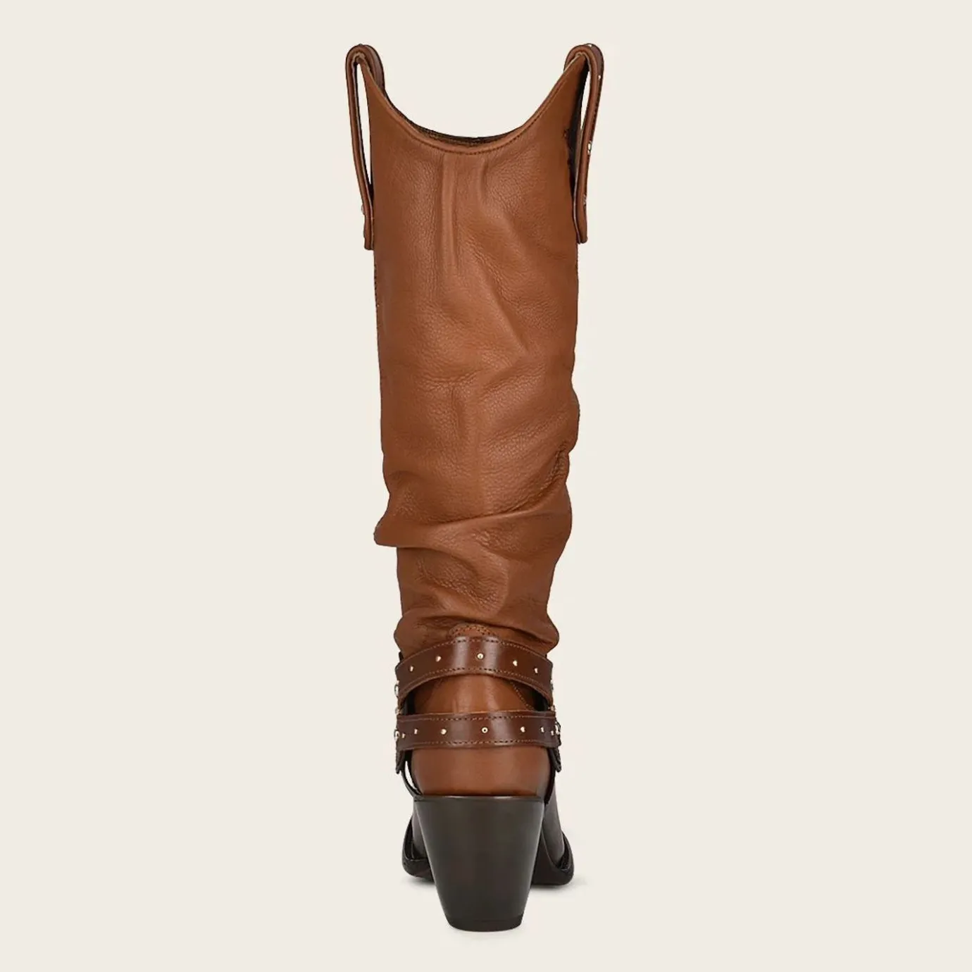 Women Cuadra Western Boots-Hand Painted Honey Leather Boot With Crystals