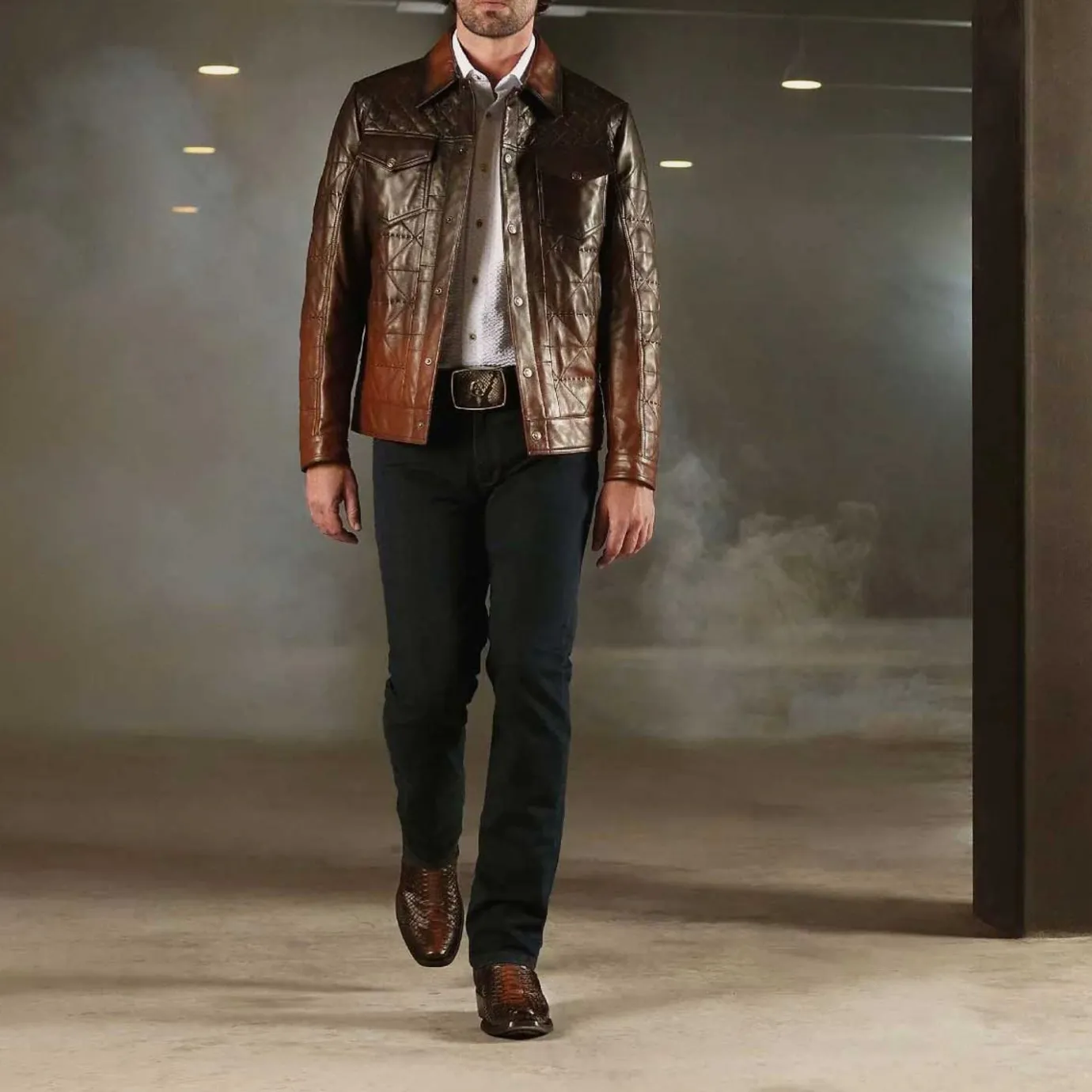 Men Cuadra Urban & Casual Boots-Handcrafted Brown Python Leather Men'S Boots