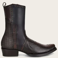 Men Cuadra Urban & Casual Boots-Handcrafted Brown Python Leather Men'S Boots