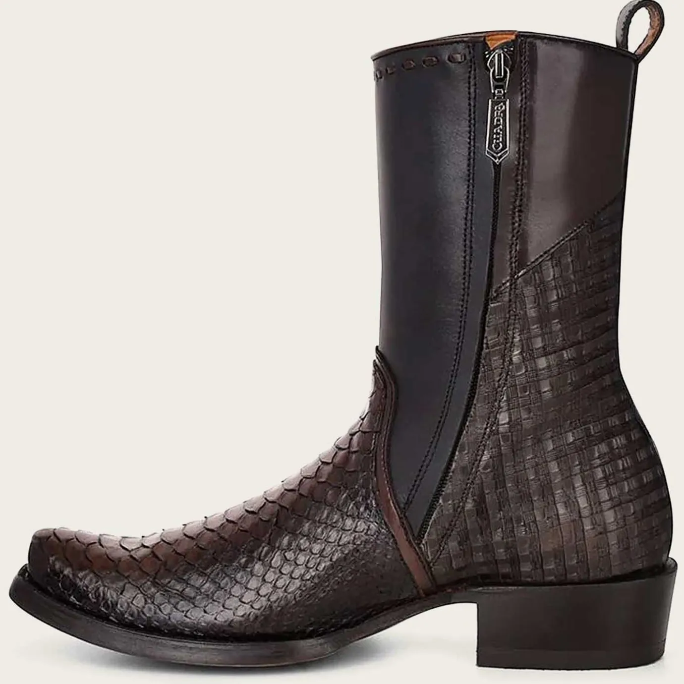 Men Cuadra Urban & Casual Boots-Handcrafted Brown Python Leather Men'S Boots