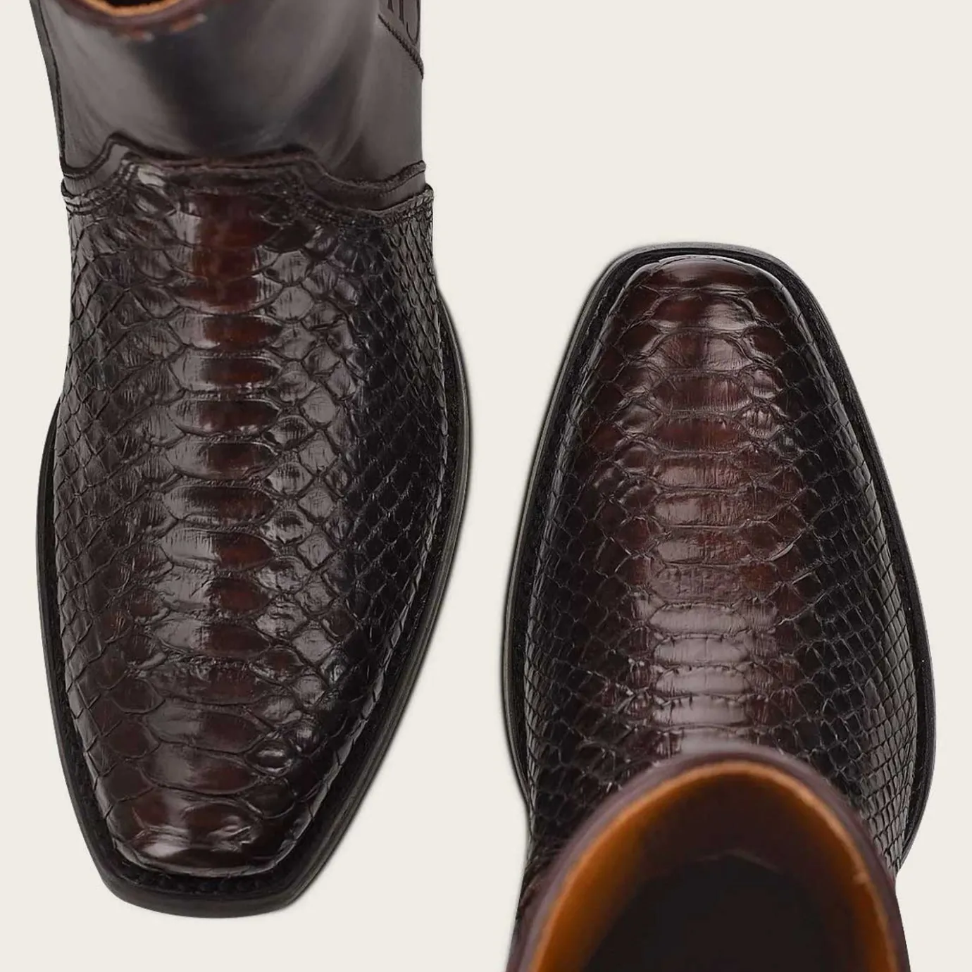 Men Cuadra Urban & Casual Boots-Handcrafted Brown Python Leather Men'S Boots