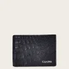 Men Cuadra Wallets-Handmade Black Bifold Exotic Leather Wallet