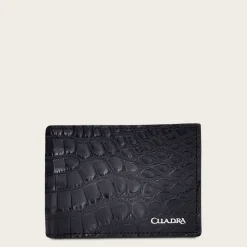 Men Cuadra Wallets-Handmade Black Bifold Exotic Leather Wallet