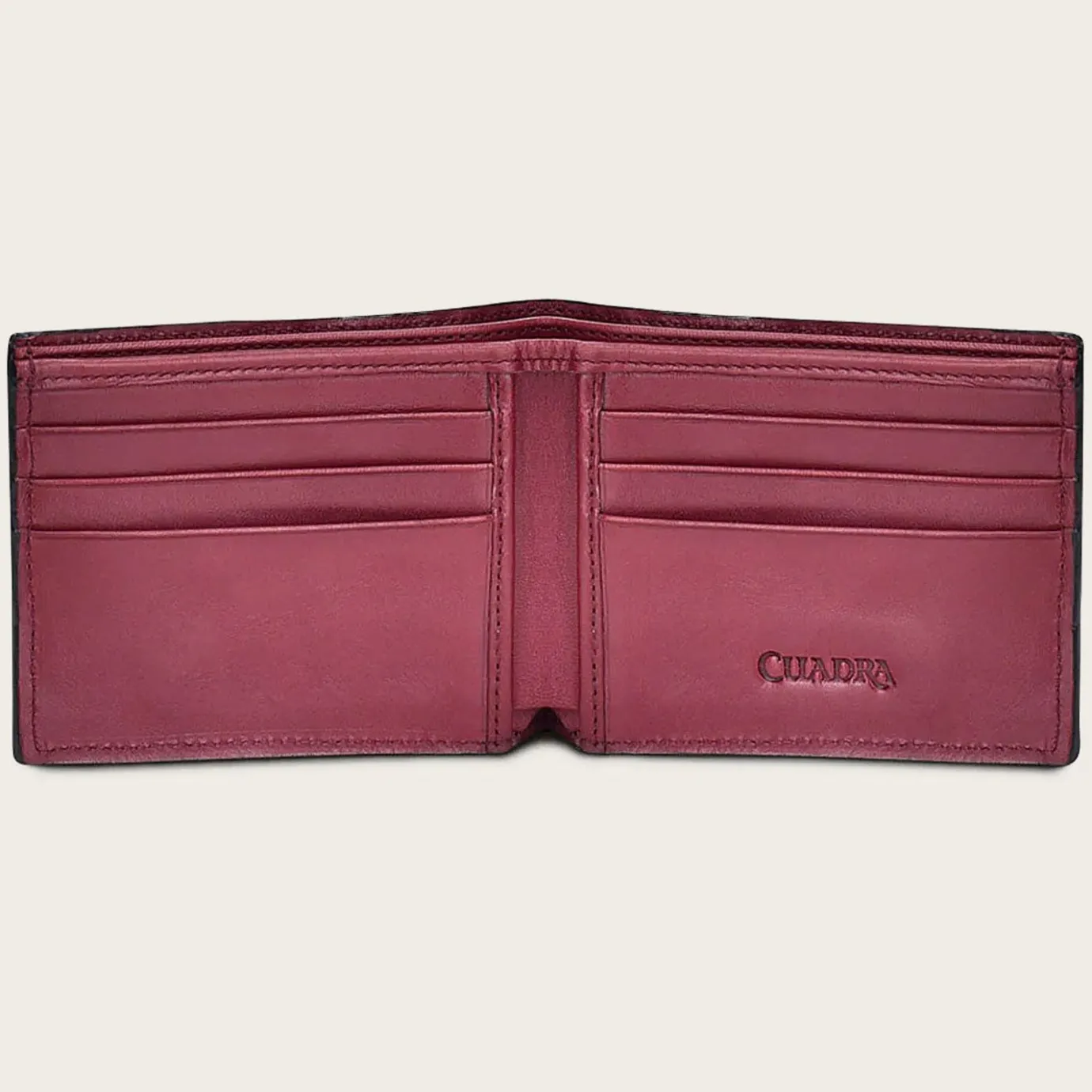 Men Cuadra Wallets-Handmade Black Bifold Exotic Leather Wallet