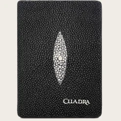 Men Cuadra Wallets-Handmade Black Bifold Leather Cardholder