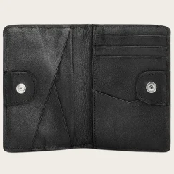 Men Cuadra Wallets-Handmade Black Bifold Leather Cardholder